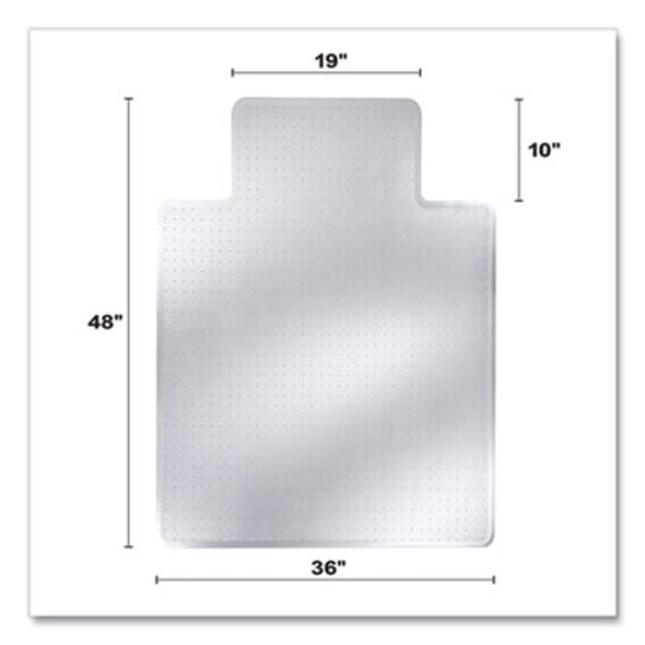 Duramat Moderate Use Chair Mat With Lip For Low Pile Carpeting, Dock Delivered, Beveled Edges, 45" x 53", Clear, 25/Pallet