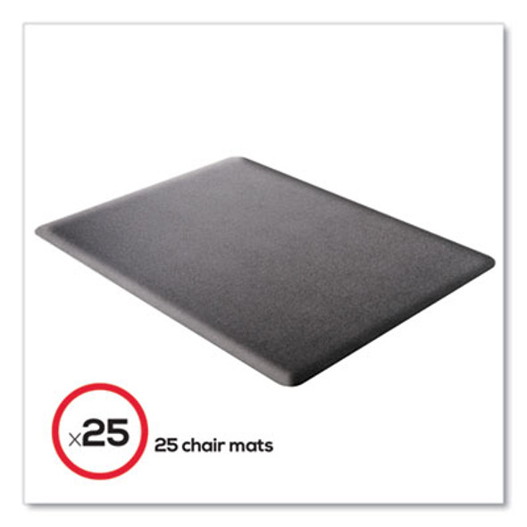 Ergonomic Sit Stand Mat For Flat To Low Pile Carpeted And Hard Floors, Rectangular, Beveled Edges, 45 x 53, Black, 25/Pallet