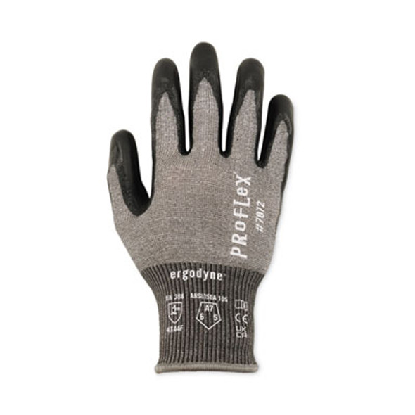 Proflex 7072 Ansi A7 Nitrile-Coated Cr Gloves, En388: 4X44F, 9" Long, X-Large, Gray, Pair