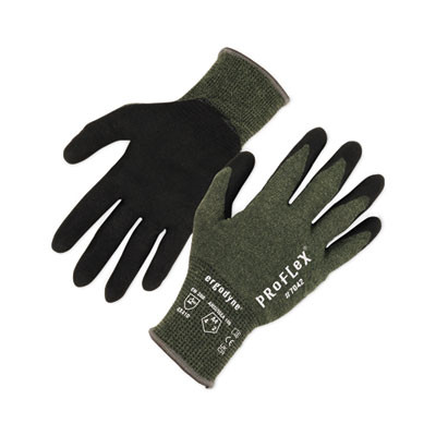 Proflex 7042 Ansi A4 Nitrile-Coated Cr Gloves, En388: 4X41D, 9" Long, Large, Green, Pair