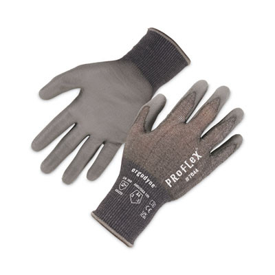 Proflex 7044 Ansi A4 Pu Coated Cr Gloves, En388: 4X42D, 9" Long, Large, Gray, 12 Pairs
