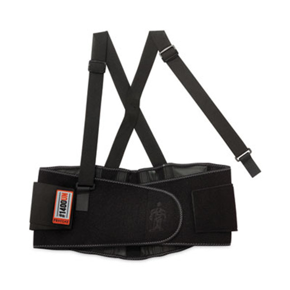 Proflex 1400Un Universal Size Back Support Brace, One Size Fits All, 25" To 58" Waist, Black
