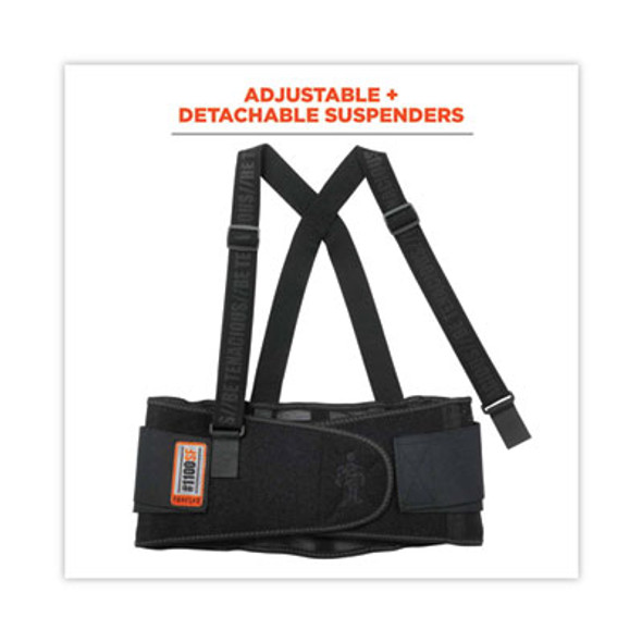 Proflex 1100Sf Standard Spandex Back Support Brace, 2X-Large, 42" To 46" Waist, Black