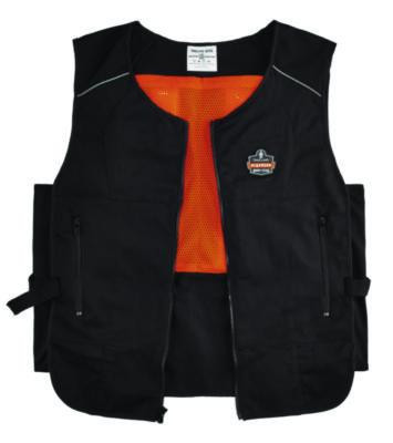 Chill-Its 6255 Lightweight Phase Change Cooling Vest, Cotton/Polyester, 2X-Large/3X-Large, Black