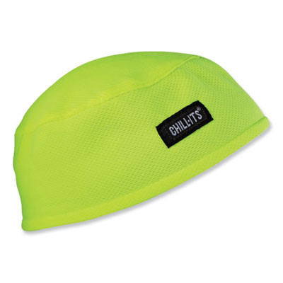 Chill-Its 6630 High-Performance Terry Cloth Skull Cap, Polyester, One Size Fits Most, Lime
