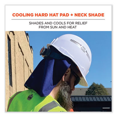 Chill-Its 6717Ct Cooling Hard Hat Pad And Neck Shade - Pva, 12.5 x 9.75, Blue