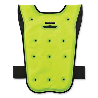 Chill-Its 6687 Economy Dry Evaporative Cooling Elastic Waist Vest, Nylon, Large/X-Large, Lime