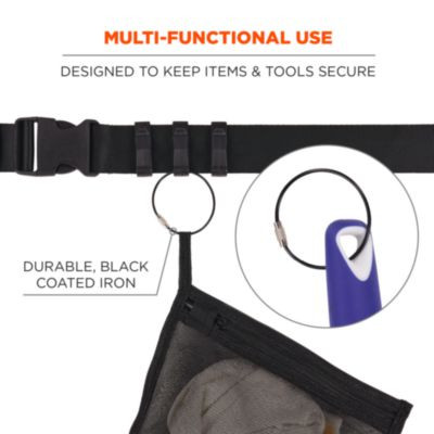 Arsenal 5719 Wire Cable Key Ring, 1.88" Dia, Iron, Black, 10/Pack