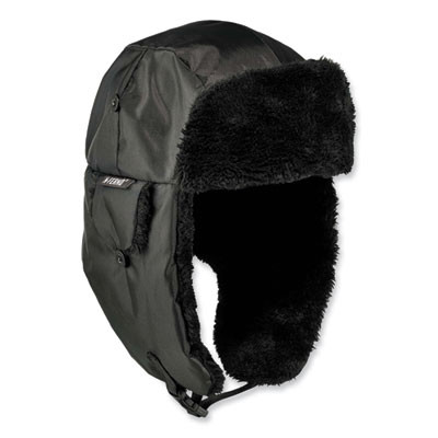 N-Ferno 6802Z Zippered Trapper Hat, 3M Thinsulate/Nylon, Large/X-Large, Black