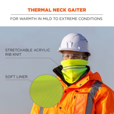 N-Ferno 6961 Reflective Winter Neck Gaiter, One Size Fits Most, Lime