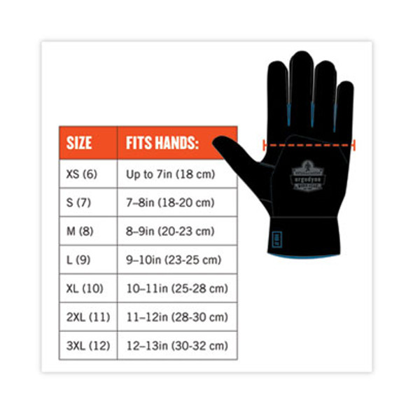 Proflex 819Wp Extreme Thermal Wp Gloves, En388: 4222B, 9" Long, Small, Black, Pair