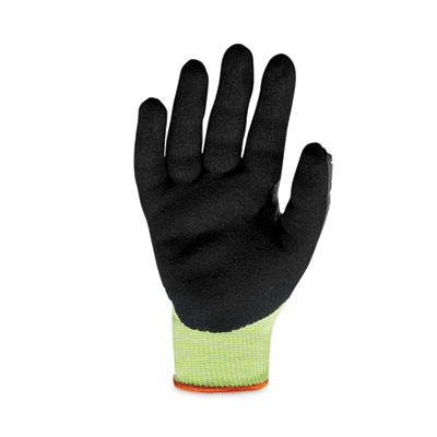 Proflex 7141 Ansi A4 Dir Nitrile-Coated Cr Gloves, En388: 4X42Dp, 9" Long, Large, Lime, Pair