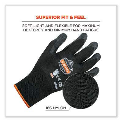 Proflex 7001 Nitrile-Coated Gloves, En388: 4121X, 9.25" Long, X-Large, Black, Pair