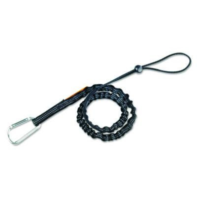 Squids 3100 Lanyard With Aluminum Carabiner + Cinch-Loop, 10 Lb Max Working Capacity, 35" To 45" Long, Black