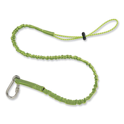 Squids 3101 Lanyard With Stainless Steel Carabiner + Cinch-Loop, 15 Lb Max Working Capacity, 42" To 54" Long, Lime