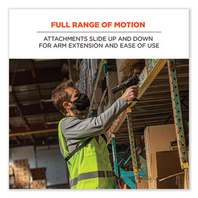 Squids 3138 Padded Barcode Scanner Lanyard Harness, 27" Arm Straps, 18.5" Lanyard, Black/Orange/Gray