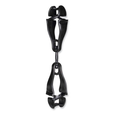 Squids 3420 Dual Clip Swivel Glove Clip Holder, 1 x 0.6 x 5.5, Acetal Copolymer, Black, 100/Pack