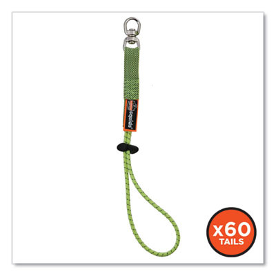 Squids 3713 Elastic Loop Tool Tails With Swiveling D-Rings, 10 Lb Max Working Capacity, 15" Long, 3/Pack, 20 Packs/Carton