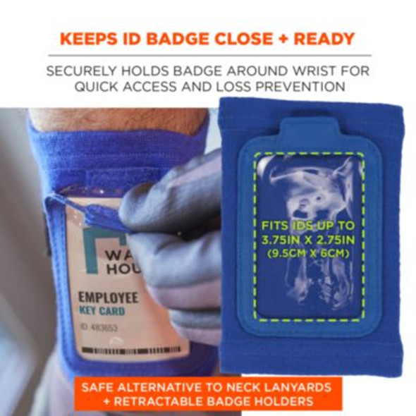 Squids 3388 Wrist Id/Badge Holder, Vertical, Blue, 3.5 x 5.5 Holder, 2.75 x 3.75 Insert