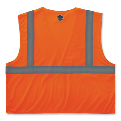 Glowear 8210Hl Class 2 Economy Mesh Hook And Loop Vest, Polyester, Large/X-Large, Orange