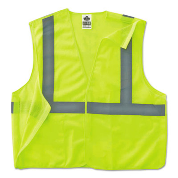 Glowear 8215Ba Type R Class 2 Econo Breakaway Mesh Safety Vest, Large To X-Large, Lime