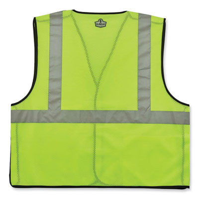 Glowear 8216Ba Class 2 Breakaway Mesh Id Holder Vest, Polyester, Large/X-Large, Lime