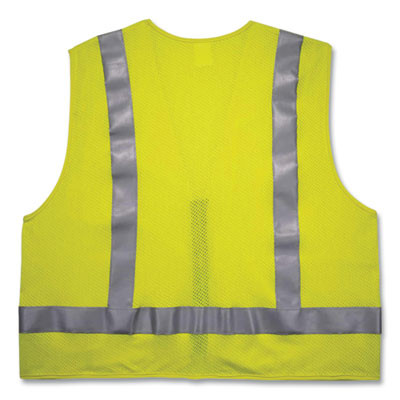 Glowear 8262Frz Class 2 Fr Surveyor Zipper Vest, Tencel/Modacrylic/Para-Aramid/Kevlar, Large/X-Large, Lime