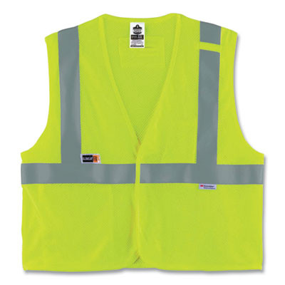 Glowear 8260Frhl Class 2 Fr Safety Hook And Loop Vest, Modacrylic/Kevlar, 4X-Large/5X-Large, Lime