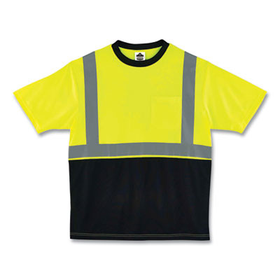 Glowear 8289Bk Class 2 Hi-Vis T-Shirt With Black Bottom, Medium, Lime