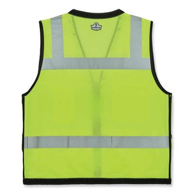 Glowear 8253Hdz Class 2 Heavy-Duty Mesh Surveyors Vest, Polyester, 2X-Large/3X-Large, Lime
