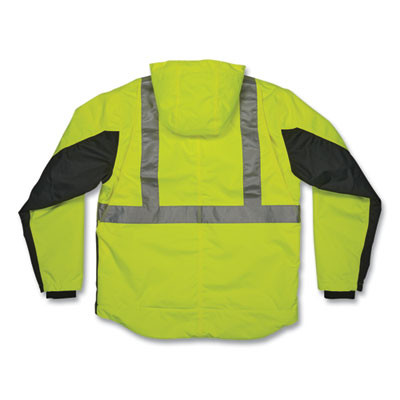 Glowear 8275 Class 2 Heavy-Duty Hi-Vis Workwear Sherpa Lined Jacket, 3X-Large, Lime