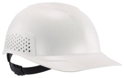 Skullerz 8951 Vented Hard Shell Bump Cap, Short Front Brim, One Size Fits Most (6.13 To 8), White