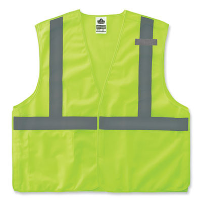 Glowear 8215Ba-S Single Size Class 2 Economy Breakaway Mesh Vest, Polyester, Medium, Lime