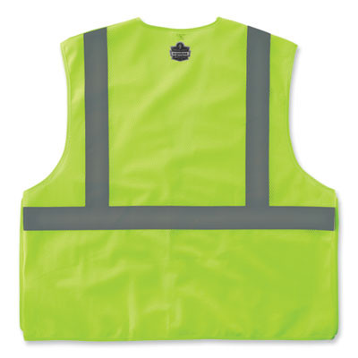 Glowear 8215Ba-S Single Size Class 2 Economy Breakaway Mesh Vest, Polyester, 5X-Large, Lime