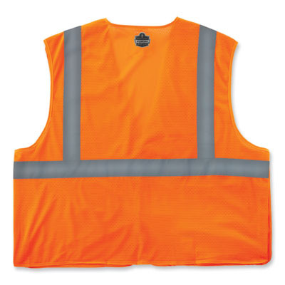 Glowear 8215Ba-S Single Size Class 2 Economy Breakaway Mesh Vest, Polyester, 2X-Large, Orange