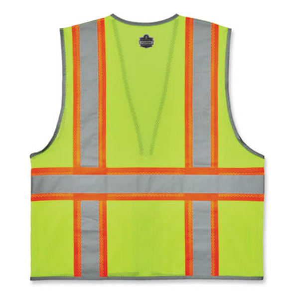 Glowear 8246Z-S Single Size Class 2 Two-Tone Mesh Vest, Polyester, 3X-Large, Lime
