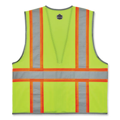 Glowear 8246Z-S Single Size Class 2 Two-Tone Mesh Vest, Polyester, 3X-Large, Lime