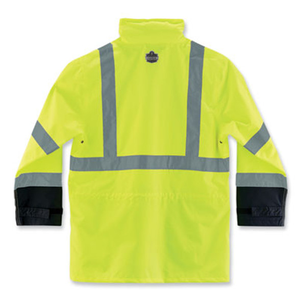 Glowear 8365Bk Class 3 Hi-Vis Rain Jacket Black Bottom, 3X-Large, Lime