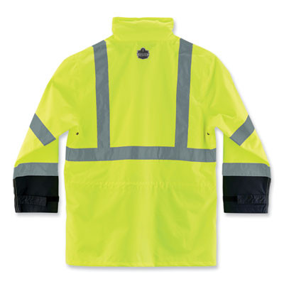 Glowear 8365Bk Class 3 Hi-Vis Rain Jacket Black Bottom, 3X-Large, Lime