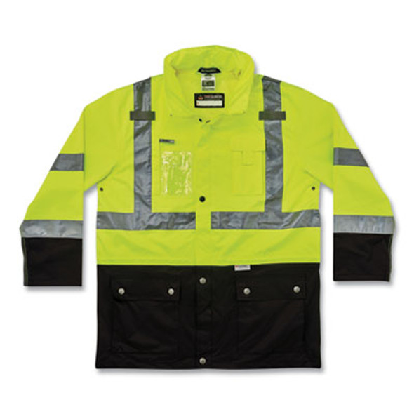 Glowear 8386 Class 3 Hi-Vis Outer Shell Jacket, Polyester, Medium, Lime
