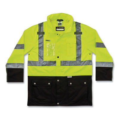 Glowear 8386 Class 3 Hi-Vis Outer Shell Jacket, Polyester, Medium, Lime