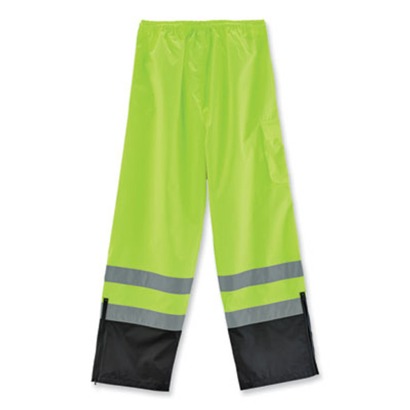 Glowear 8915Bk Class E Hi-Vis Rain Pants Black Bottom, X-Large, Lime