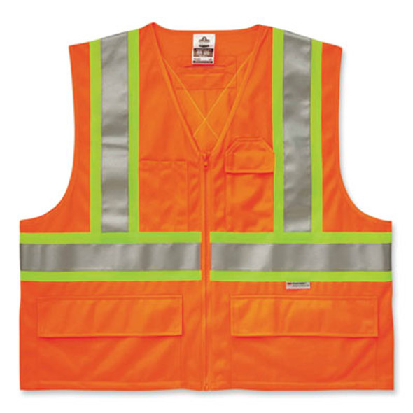 Glowear 8235Zx Class 2 Two-Tone X-Back Vest, Polyester, 2X-Large/3X-Large, Orange