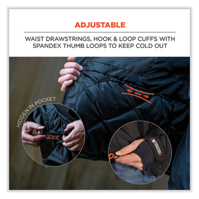 N-Ferno 6466 Thermal Jacket With 500D Nylon Shell, Medium, Black