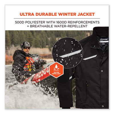 N-Ferno 6466 Thermal Jacket With 500D Nylon Shell, 2X-Large, Black