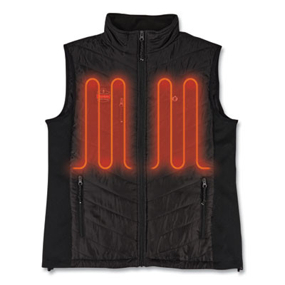 N-Ferno 6495 Rechargeable Heated Vest With Battery Power Bank, Fleece/Polyester, Large, Black