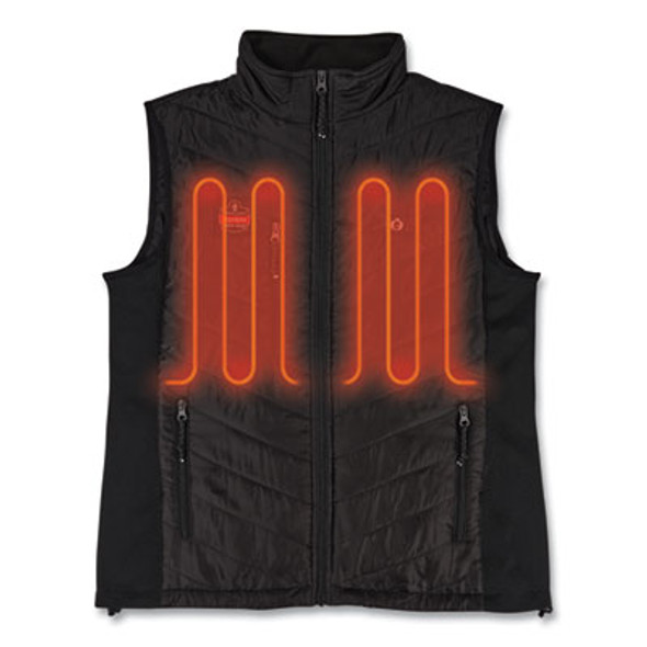 N-Ferno 6495 Rechargeable Heated Vest With Battery Power Bank, Fleece/Polyester, 3X-Large, Black