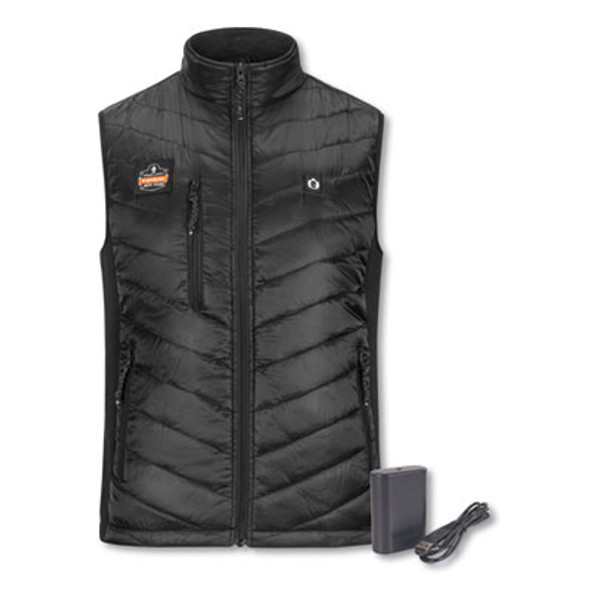 N-Ferno 6495 Rechargeable Heated Vest With Battery Power Bank, Fleece/Polyester, 3X-Large, Black