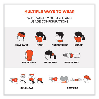 Chill-Its 6487R Reflective Cooling Multi-Band, Polyester/Spandex, One Size Fits Most, Hi-Vis Orange