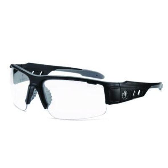 Skullerz Dagr Anti-Scratch And Enhanced Anti-Fog Safety Glasses, Black Nylon Impact Frame, Clear Polycarbonate Lens
